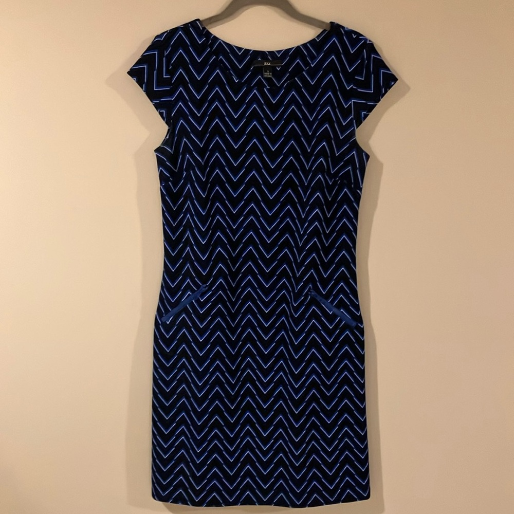 R&K Navy Chevron Mini Dress